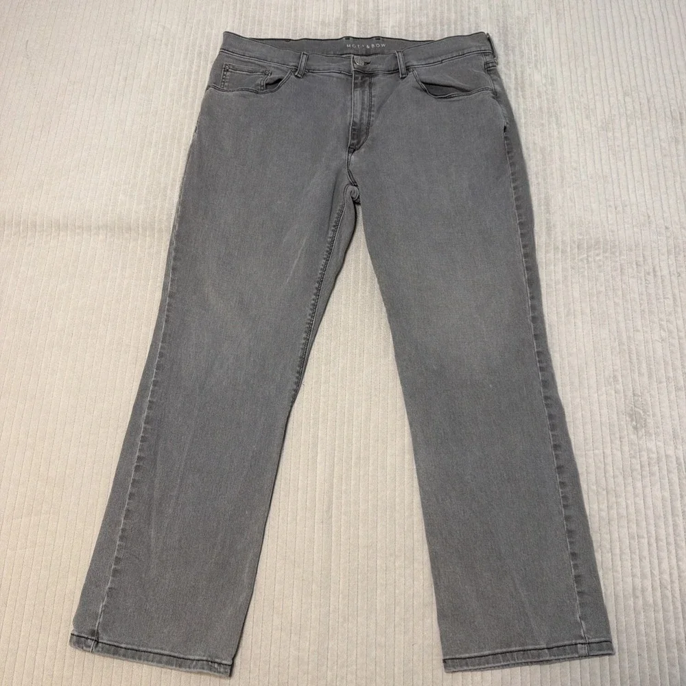 Mott And Bow Jeans Mens 36x30 Mercer Straight Leg Slim Gray Denim